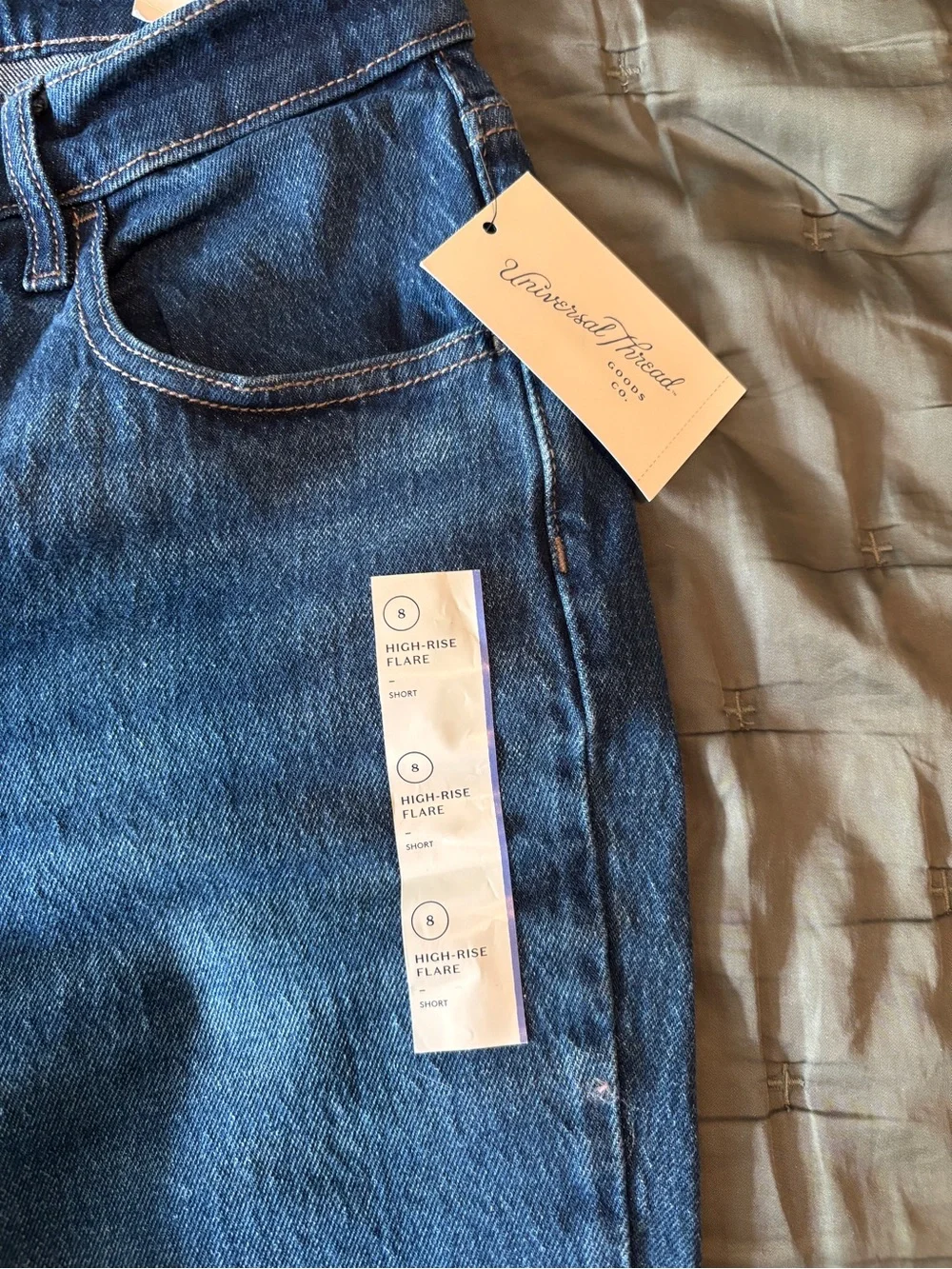 Universal Thread Dark Blue High-Rise Flare Jeans - Picture 1 of 3